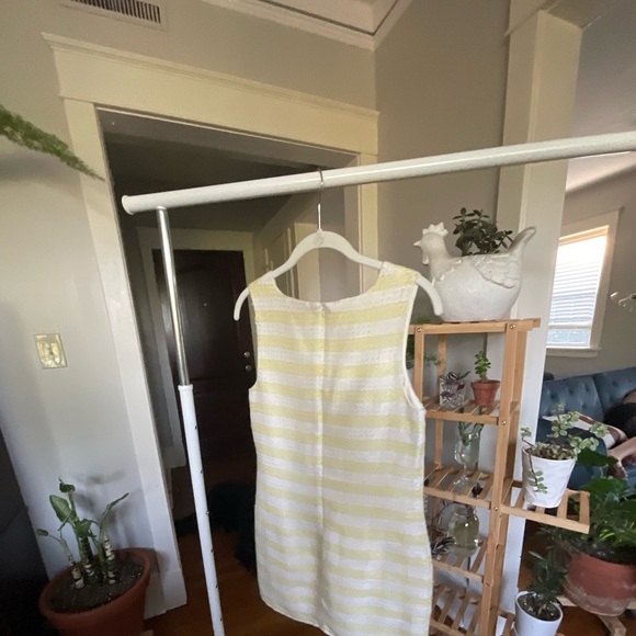 Yellow & White Striped Textured Sleeveless Shift Dress – Size Small (NWOT) - Picture 5 of 15